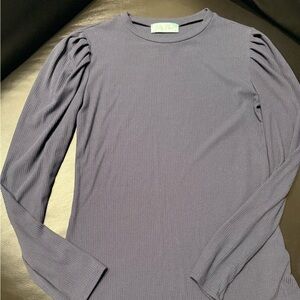 Filly Flair Charcoal Ribbed Knit Top